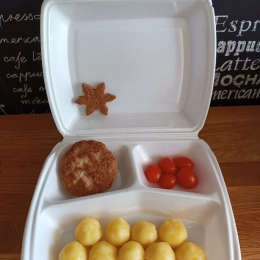Zestaw dla dzieci ,kotlecik z indyka mielony z ziemniaczkami