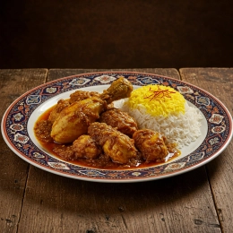 Rice with chicken stew