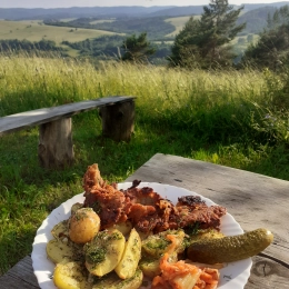 Chrupiące boczniaki z pieczonymi ziemniaczkami VEGAN