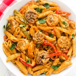 Rasta Pasta with Shrimp
