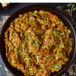 Baigan bharta( Smashed spicy eggplant)