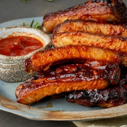 Rum Glazed BBQ Pork Ribs ( 2 servings)
