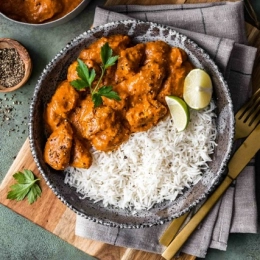 Butter chicken. With rice