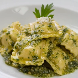 Ravioli with Basil pesto
