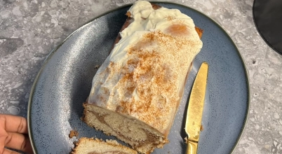 Cinnamon Swirl  Pound  Cake with Cream cheese frosting