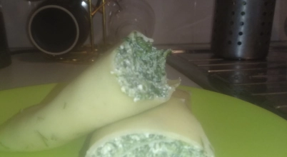 naleśniki ze szpinakiem i serm