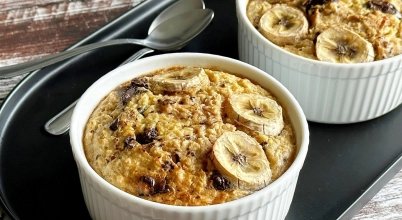Pieczona owsianka o smaku banana i czekolady VEGE
