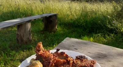 Chrupiące boczniaki z pieczonymi ziemniaczkami VEGAN