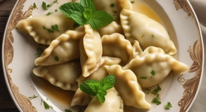 Pierogi z serem, ziemniakami i miętą