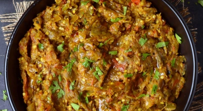 Baigan bharta( Smashed spicy eggplant)