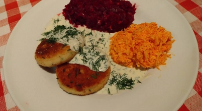 Kotlety ziemniaczane w sosie koperkowym VEGE
