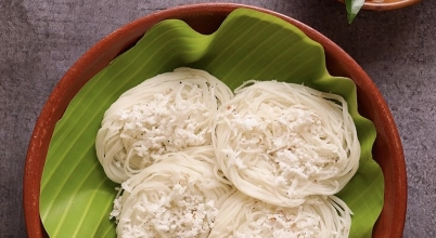 Idiyappam with Vegetable Stew (rice flour string hoppers)