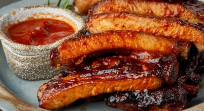 Rum Glazed BBQ Pork Ribs ( 2 servings)