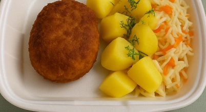 ZESTAW: 1 Kotlet mielony z ziemniakami i surówką