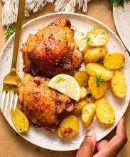 Garlic Butter Roasted Chicken with Potatoes & Carrots